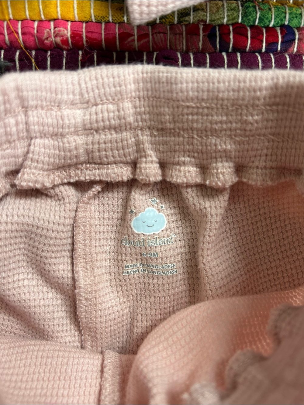 Cloud Island Pink Waffle Knit Shell Tank & Ruffle Shorts Set 6-9 MOS - Picture 3 of 5